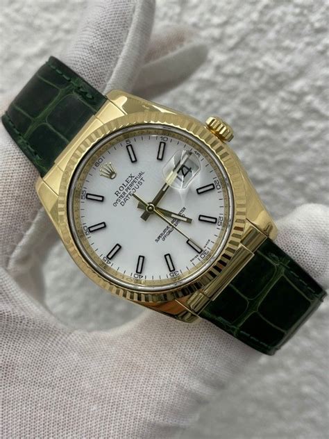 Rolex Datejust Cinturino in Pelle .